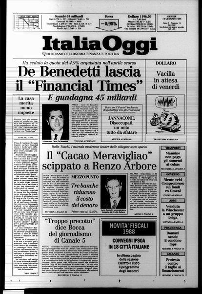 Italia oggi : quotidiano di economia finanza e politica